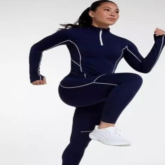 Calia Women's Tipped Cold Dash 1/4 Zip in Opulent Blue NWT - Picture 3 of 10